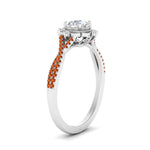 Load image into Gallery viewer, halo-filigree-twisted-orange-sapphire-engagement-ring-in-FD124061RORGSAORANGLE3-NL-WG
