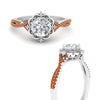 Load image into Gallery viewer, halo-filigree-twisted-orange-sapphire-engagement-ring-in-FD124061RORGSAORANGLE3-NL-WG