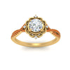 Load image into Gallery viewer, halo-filigree-twisted-orange-sapphire-engagement-ring-in-FD124061RORGSAORANGLE3-NL-YG