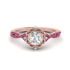 Load image into Gallery viewer, halo-filigree-twisted-pink-sapphire-engagement-ring-in-FD124061RORGSADRPIANGLE3-NL-RG