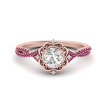 Load image into Gallery viewer, halo-filigree-twisted-pink-sapphire-engagement-ring-in-FD124061RORGSADRPIANGLE3-NL-RG
