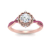 Load image into Gallery viewer, halo-filigree-twisted-pink-sapphire-engagement-ring-in-FD124061RORGSADRPIANGLE3-NL-RG