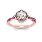 Load image into Gallery viewer, halo-filigree-twisted-pink-sapphire-engagement-ring-in-FD124061RORGSADRPIANGLE3-NL-RG
