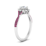 Load image into Gallery viewer, halo-filigree-twisted-pink-sapphire-engagement-ring-in-FD124061RORGSADRPIANGLE3-NL-WG
