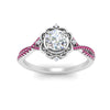 Load image into Gallery viewer, halo-filigree-twisted-pink-sapphire-engagement-ring-in-FD124061RORGSADRPIANGLE3-NL-WG