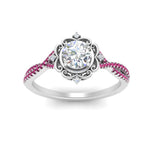 Load image into Gallery viewer, halo-filigree-twisted-pink-sapphire-engagement-ring-in-FD124061RORGSADRPIANGLE3-NL-WG
