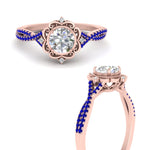 Load image into Gallery viewer, halo-filigree-twisted-sapphire-engagement-ring-in-FD124061RORGSABLANGLE3-NL-RG
