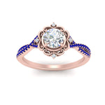 Load image into Gallery viewer, halo-filigree-twisted-sapphire-engagement-ring-in-FD124061RORGSABLANGLE3-NL-RG
