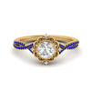 Load image into Gallery viewer, halo-filigree-twisted-sapphire-engagement-ring-in-FD124061RORGSABLANGLE3-NL-YG