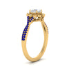 Load image into Gallery viewer, halo-filigree-twisted-sapphire-engagement-ring-in-FD124061RORGSABLANGLE3-NL-YG