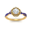 Load image into Gallery viewer, halo-filigree-twisted-sapphire-engagement-ring-in-FD124061RORGSABLANGLE3-NL-YG