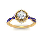 Load image into Gallery viewer, halo-filigree-twisted-sapphire-engagement-ring-in-FD124061RORGSABLANGLE3-NL-YG
