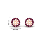 Load image into Gallery viewer, halo-pink-sapphire-jacket-earring-for-1-carat-studs-in-rose-gold-fdear11307gsadrpiangle2-1.00ct-nl-rg-hw
