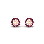 Load image into Gallery viewer, halo-pink-sapphire-jacket-earring-for-1-carat-studs-in-rose-gold-fdear11307gsadrpiangle2-1.00ct-nl-rg
