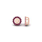 Load image into Gallery viewer, halo-pink-sapphire-jacket-earring-for-1-carat-studs-in-rose-gold-fdear11307gsadrpiangle4-1.00ct-nl-rg
