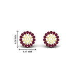 Load image into Gallery viewer, halo-pink-sapphire-jacket-earring-for-1-carat-studs-in-yellow-gold-fdear11307gsadrpiangle2-1.00ct-nl-yg-hw
