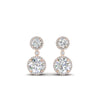 Load image into Gallery viewer, halo-round-diamond-two-stone-drop-earrings-in-rose-gold-FD-EAR11203-NL-RG