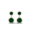 Load image into Gallery viewer, halo-round-emerald-two-stone-drop-earrings-in-rose-gold-FD-EAR11203GEMGR-NL-RG