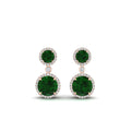 Thumbnail 54 - halo-round-emerald-two-stone-drop-earrings-in-rose-gold-FD-EAR11203GEMGR-NL-RG