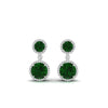 Load image into Gallery viewer, halo-round-emerald-two-stone-drop-earrings-in-white-gold-FD-EAR11203GEMGR-NL-WG