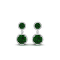 Thumbnail 49 - halo-round-emerald-two-stone-drop-earrings-in-white-gold-FD-EAR11203GEMGR-NL-WG