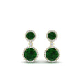 Thumbnail 59 - halo-round-emerald-two-stone-drop-earrings-in-yellow-gold-FD-EAR11203GEMGR-NL-YG