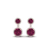 Load image into Gallery viewer, halo-round-pink-sapphire-two-stone-drop-earrings-in-rose-gold-FD-EAR11203GSADRPI-NL-RG