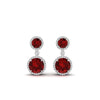 Load image into Gallery viewer, halo-round-ruby-two-stone-drop-earrings-in-white-gold-FD-EAR11203GRUDR-NL-WG