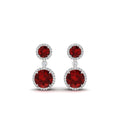 Thumbnail 66 - halo-round-ruby-two-stone-drop-earrings-in-white-gold-FD-EAR11203GRUDR-NL-WG