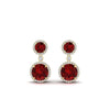 Load image into Gallery viewer, halo-round-ruby-two-stone-drop-earrings-in-yellow-gold-FD-EAR11203GRUDR-NL-YG