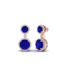 Load image into Gallery viewer, halo-round-sapphire-two-stone-drop-earrings-in-rose-gold-FD-EAR11203GSABL-NL-RG
