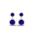 Thumbnail 24 - halo-round-sapphire-two-stone-drop-earrings-in-rose-gold-FD-EAR11203GSABL-NL-RG