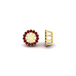 Load image into Gallery viewer, halo-ruby-jacket-earring-for-1-carat-studs-in-yellow-gold-fdear11307grudrangle4-1.00ct-nl-yg

