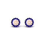 Load image into Gallery viewer, halo-sapphire-jacket-earring-for-1-carat-studs-in-rose-gold-fdear11307gsablangle2-1.00ct-nl-rg
