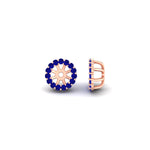 Load image into Gallery viewer, halo-sapphire-jacket-earring-for-1-carat-studs-in-rose-gold-fdear11307gsablangle4-1.00ct-nl-rg
