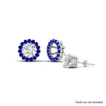 Load image into Gallery viewer, halo-sapphire-jacket-earring-for-1-carat-studs-in-white-gold-fdear11307gsablangle3-1.00ct-nl-wg
