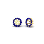 Load image into Gallery viewer, halo-sapphire-jacket-earring-for-1-carat-studs-in-yellow-gold-fdear11307gsablangle1-1.00ct-nl-yg
