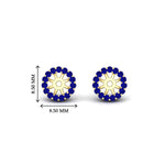 Load image into Gallery viewer, halo-sapphire-jacket-earring-for-1-carat-studs-in-yellow-gold-fdear11307gsablangle2-1.00ct-nl-yg-hw
