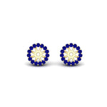 Load image into Gallery viewer, halo-sapphire-jacket-earring-for-1-carat-studs-in-yellow-gold-fdear11307gsablangle2-1.00ct-nl-yg
