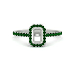 Load image into Gallery viewer, halo-semi-mount-engagement-ring-with-emerald-in-white-gold-FD9710SMRGEMGR-NL-WG-B1.jpg