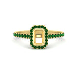Load image into Gallery viewer, halo-semi-mount-engagement-ring-with-emerald-in-yellow-gold-FD9710SMRGEMGR-NL-YG-B1.jpg
