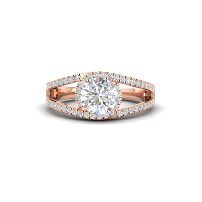 Halo Swirl Lab-Grown Round Cut Engagement Ring