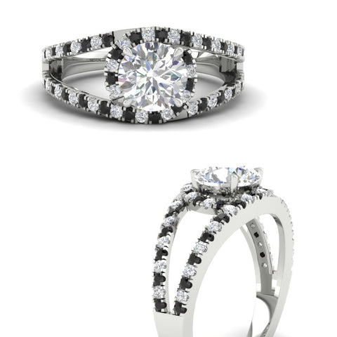 halo-swirl-round-cut-diamond-engagement-ring-with-black-diamond-in-FD-11180RORGBLACKANGLE3-NL-WG