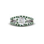 Load image into Gallery viewer, halo-swirl-round-cut-diamond-engagement-ring-with-emerald-in-FD-11180RORGEMGRANGLE3-NL-WG
