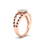 Load image into Gallery viewer, halo-swirl-round-cut-diamond-engagement-ring-with-ruby-in-FD-11180RORGRUDRANGLE3-NL-RG
