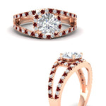 Load image into Gallery viewer, halo-swirl-round-cut-diamond-engagement-ring-with-ruby-in-FD-11180RORGRUDRANGLE3-NL-RG
