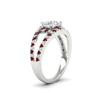 Load image into Gallery viewer, halo-swirl-round-cut-diamond-engagement-ring-with-ruby-in-FD-11180RORGRUDRANGLE3-NL-WG
