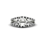 Load image into Gallery viewer, halo-swirl-semi-mount-diamond-engagement-ring-with-black-diamond-in-FD-11180SMRGBLACKANGLE3-NL-WG
