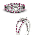 Load image into Gallery viewer, halo-swirl-semi-mount-diamond-engagement-ring-with-pink-sapphire-in-FD-11180SMRGSADRPIANGLE3-NL-WG
