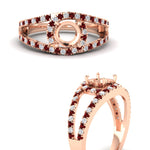 Load image into Gallery viewer, halo-swirl-semi-mount-diamond-engagement-ring-with-ruby-in-FD-11180SMRGRUDRANGLE3-NL-RG
